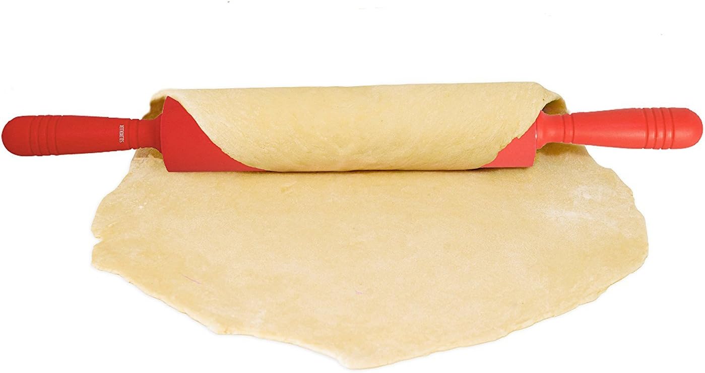 Silicone Rolling Pin - Red - Non Stick - Siliroller
