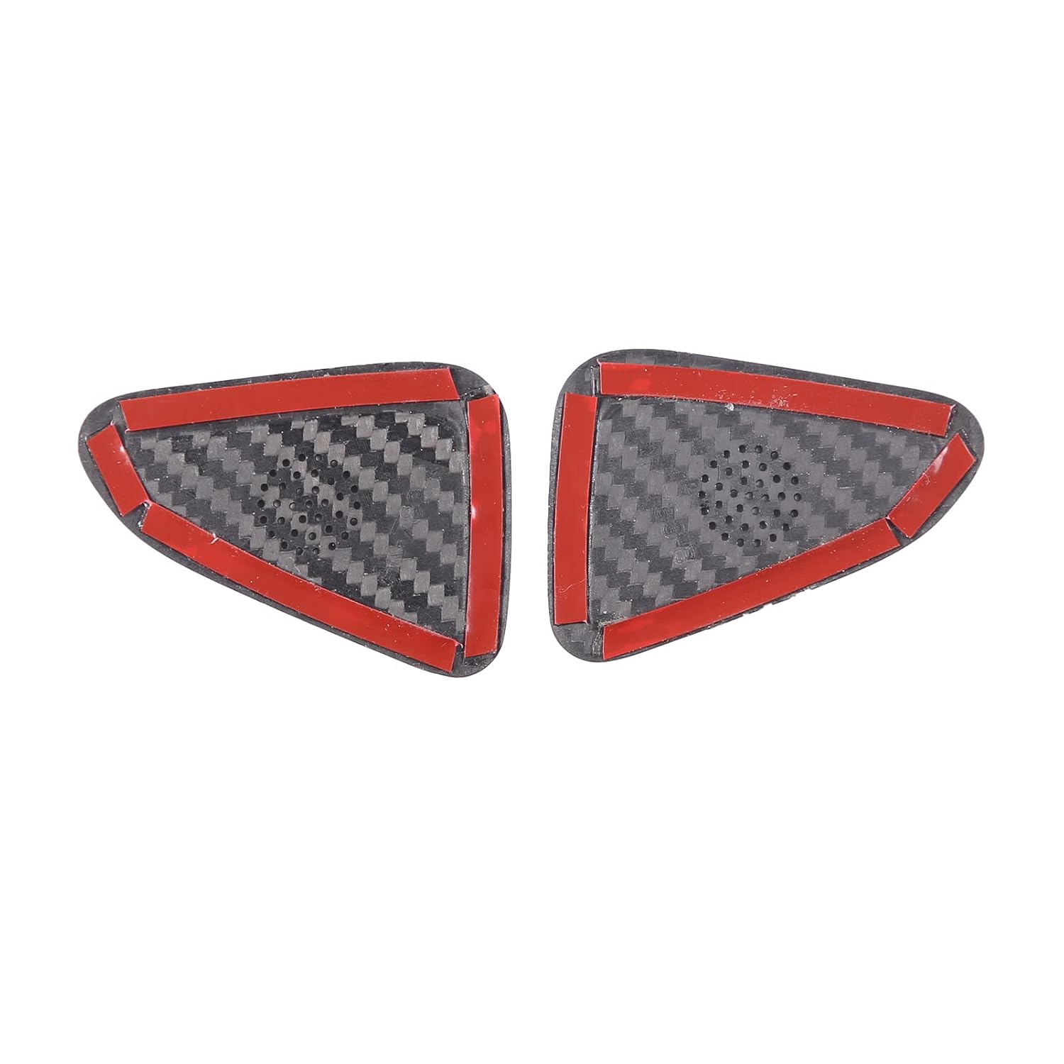 Door Speaker Audio Player Cover Trim Compatible with Chevrolet Corvette C8 2020-2023, Carbon Fiber Door Small Speaker Sound Ring Cover Trims Car Interior Accessories (Black)