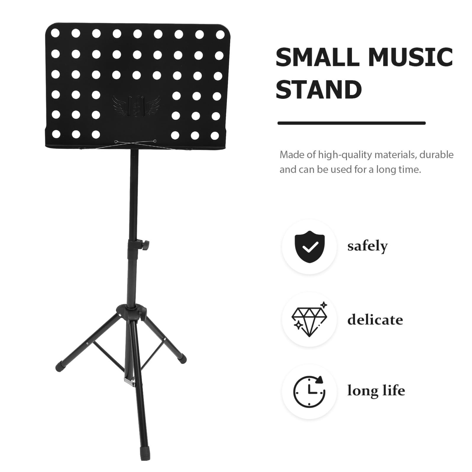 Toddmomy Atril de Partituras Portátil y Multifuncional en Acero Ligero y Abs Negro para Guitarra y Violín Diseño Plegable y Manos Libres Adecuado para Tocar Música