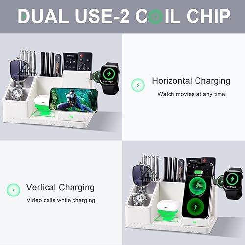 Miniatura 5 de Organizador de bolígrafos de cuero, soporte multifuncional para escritorio, organizadores de escritorio y accesorios para suministros de arte de