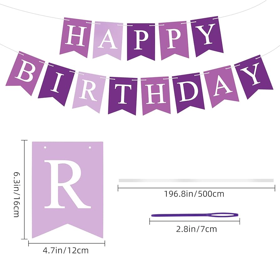 Amazon.com: Eaezerav Purple Happy Birthday Banner Signs Happy Birthday Bunting Banner, Birthday Party Garland Decorations for Women Girls, Nursery Hanging Decoration Wall Decors for Birthday Party Supplies : Toys & Games
