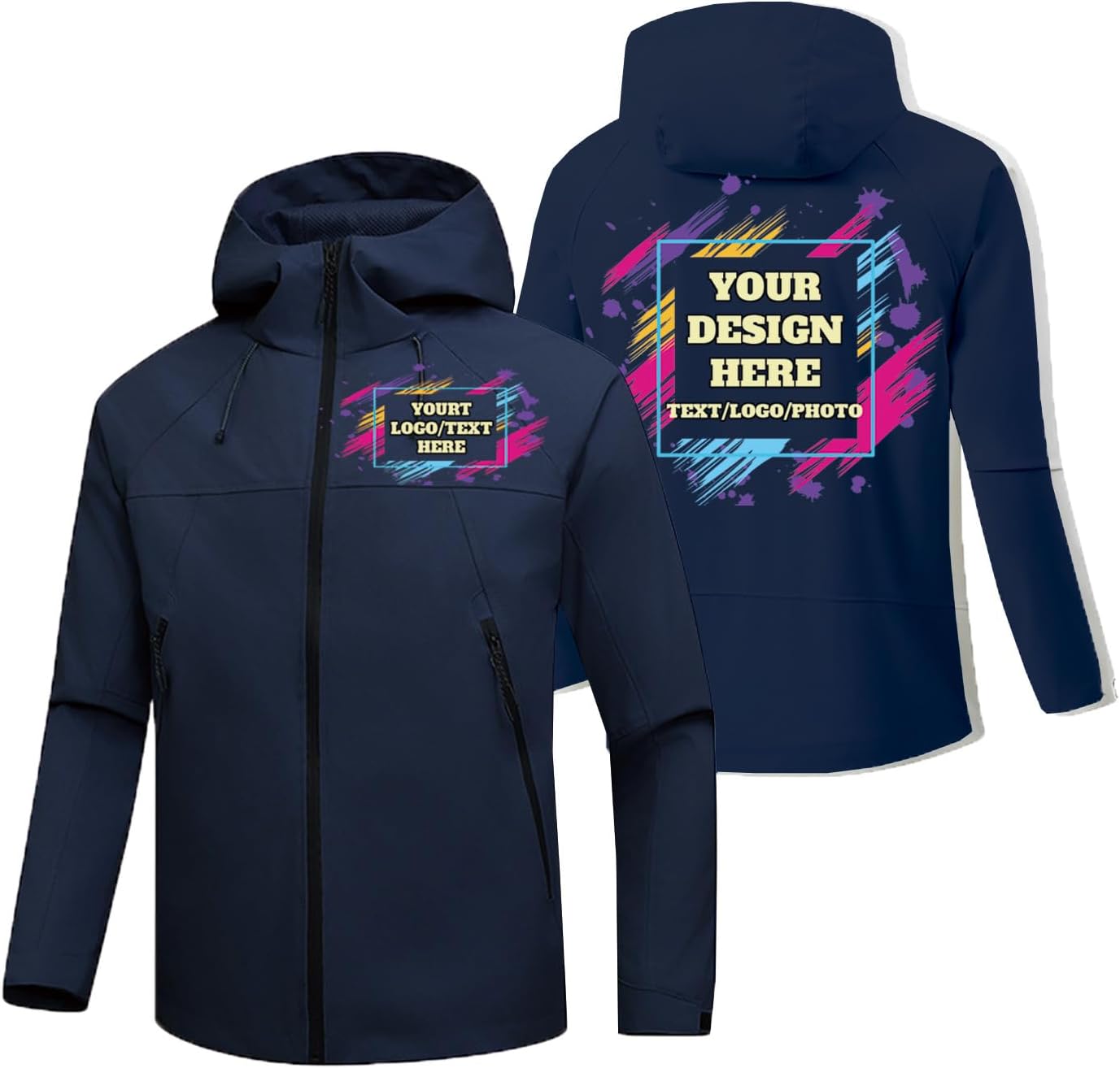 Custom Men's Jacket Outdoor Waterproof Raincoat Personalized Softshell Windbreaker Hiking Jacket Add Logo design