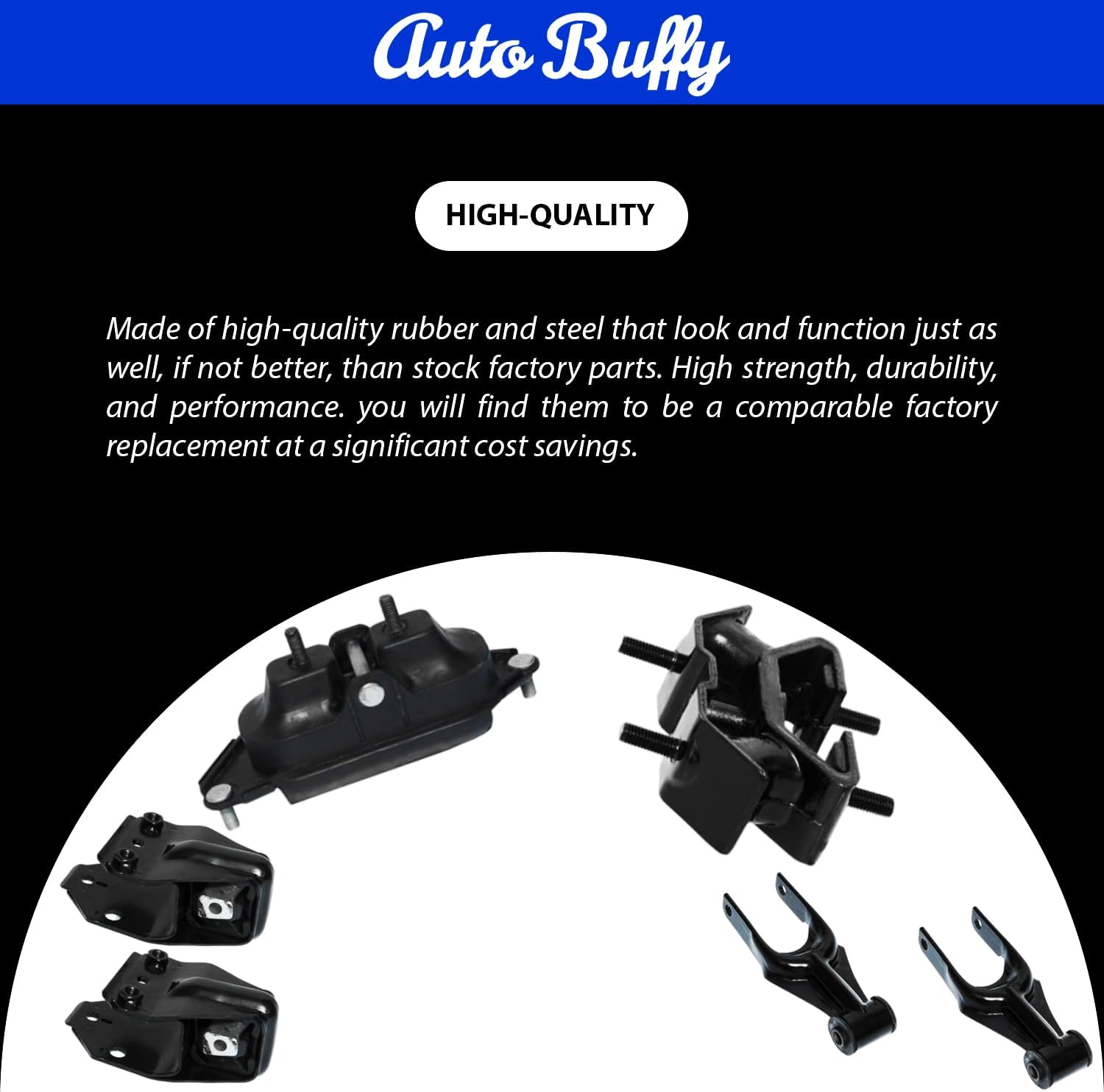 Motor & Transmission Mount Set 6PC, Fits for 2006-2011 Chevrolet Impala Monte Carlo 3.5L - Perfect Replacement for 2818 A2818 3090 A5372 2906 A2906 3104 A5263 - Enhance Vehicle Performance