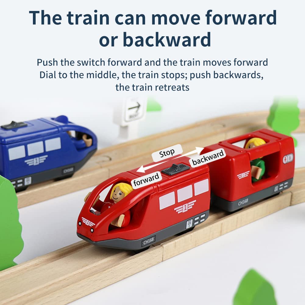 Locomotora Eléctrica De Juguete Con Batería Magnética | Tren De Alta Velocidad Para Rieles De Madera | Regalo Infantil De 18.5 A 22 Cm