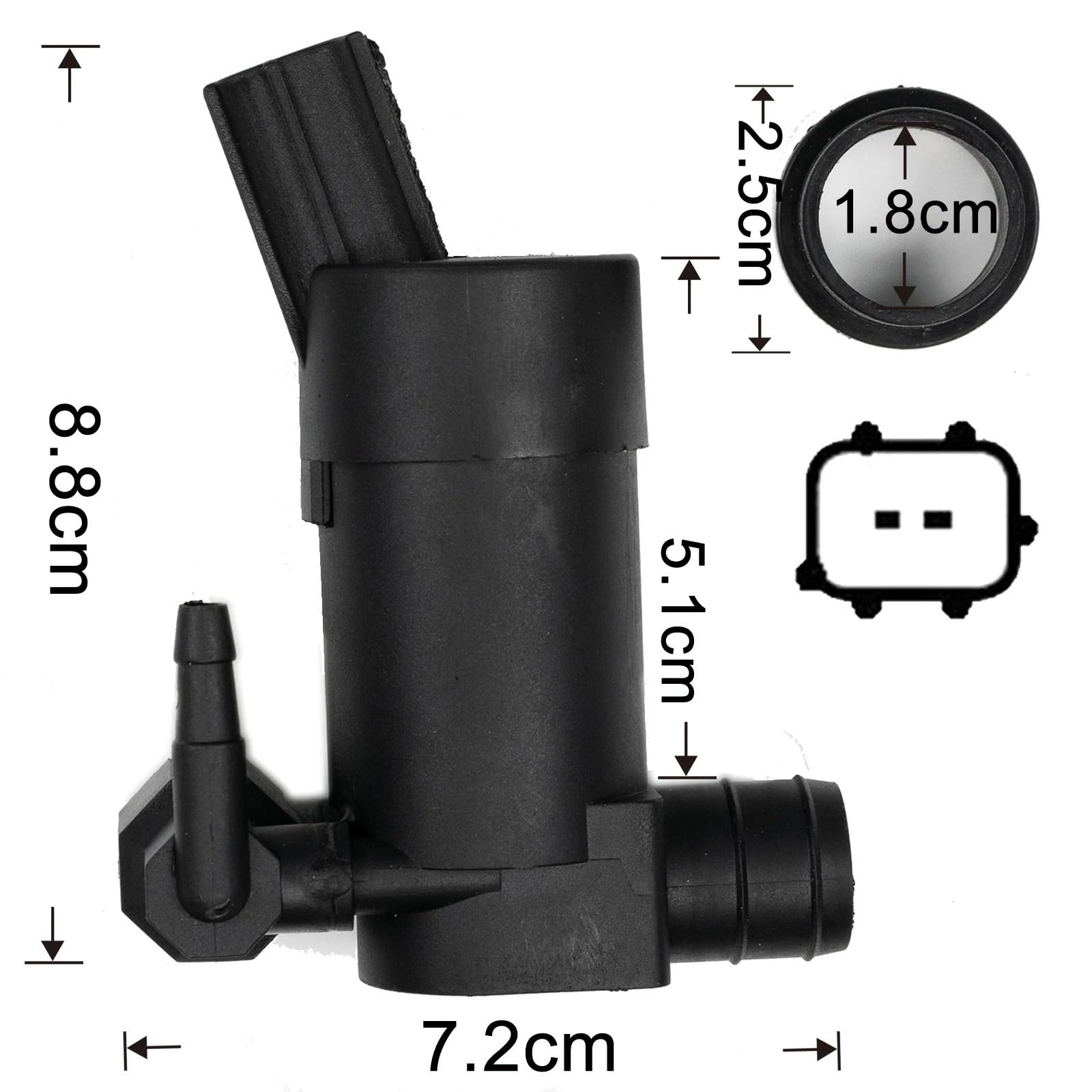 Für Focus Wiper Front Rear Windschutzscheiben-Wischer-Waschpumpenmotor mit Tülle Scheibenwaschpumpe Scheibenwischdüse