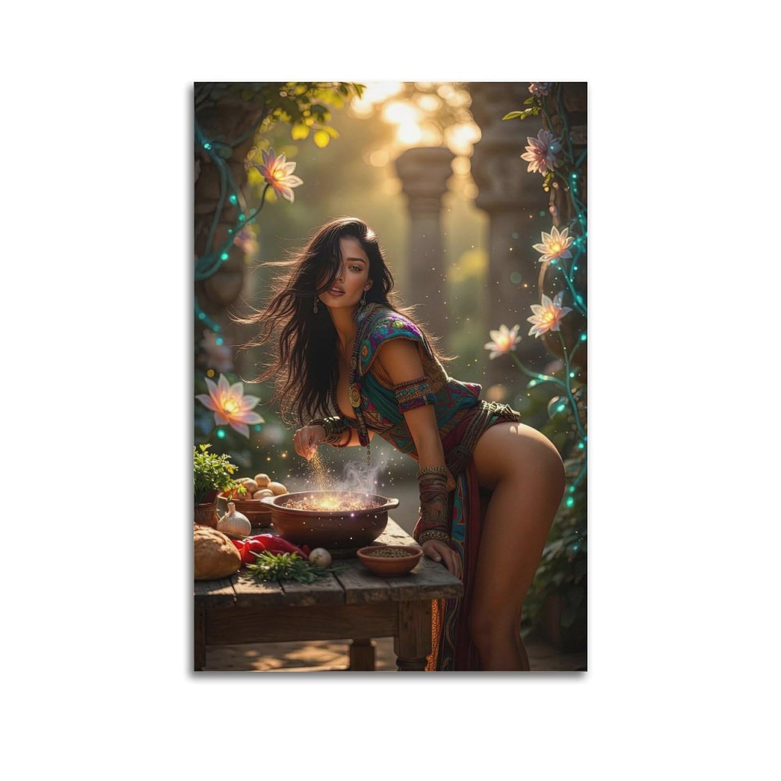 ESTE Beautiful Sexy Indian Girl Poster Decorative Painting Canvas Modern Art Picture 24x36inch(60x90cm)