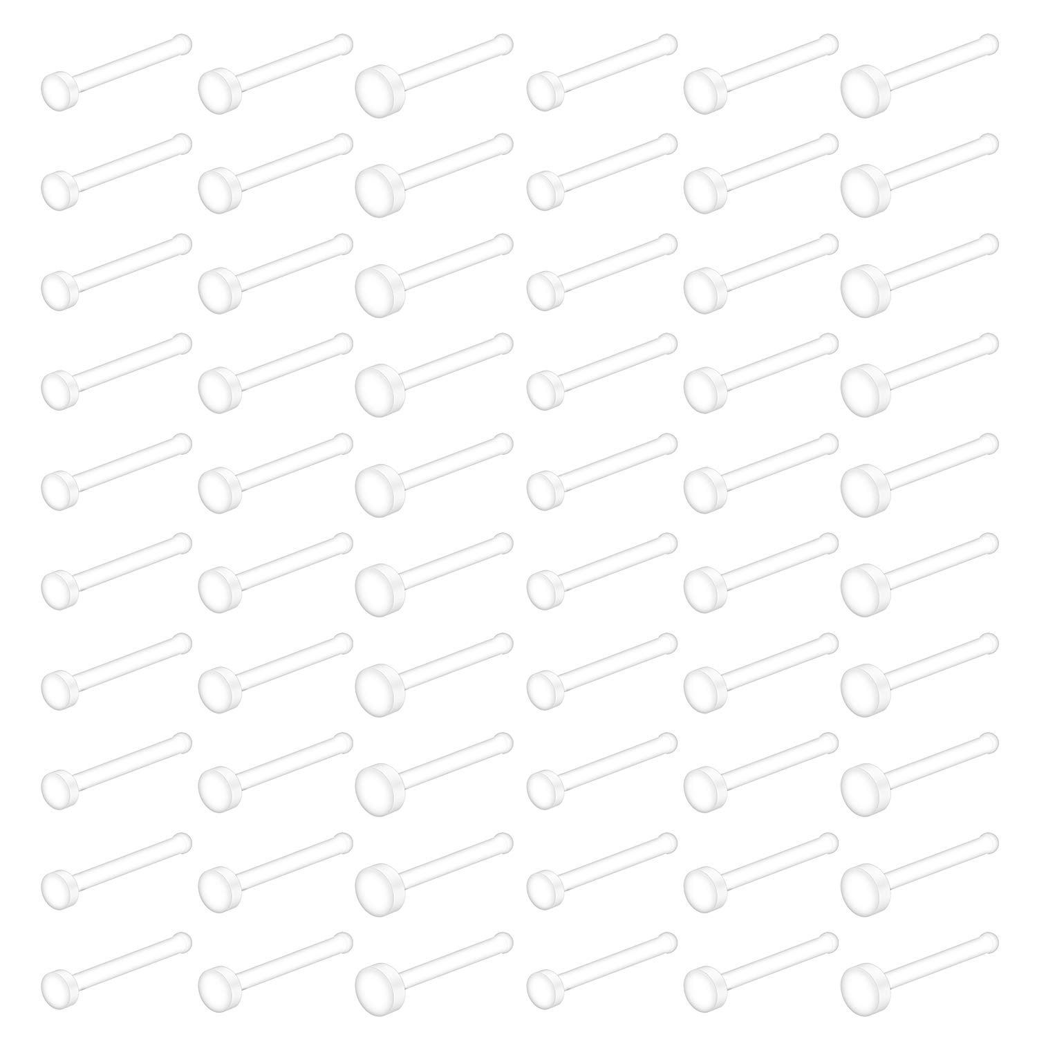 Ruifan 18G Clear Bioflex Nose Bone Ring Stud Retainer Body Jewelry Piercing Top Flat 2mm 2.5mm 3mm 20-60PCS