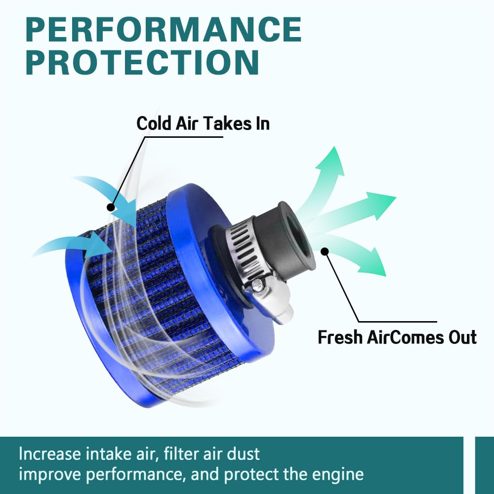 Crancase Breather Universal 25mm Car Air Filter Clip-on Auto Round