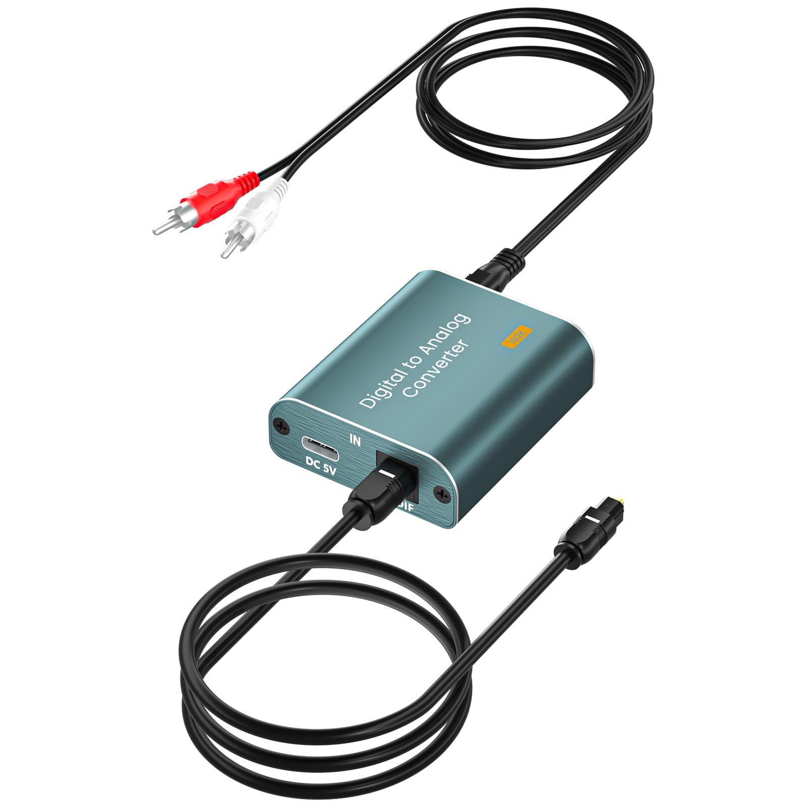 192KHz DAC Convertitore Audio Digitale Analogico,Convertitore Coaxial Toslink Ottico SPDIF Coaxial Toslink SPDIF a L/R Jack 3.5mm,Convertitore ottico RCA per Blu Ray DVD Sky HD XBox HDTV