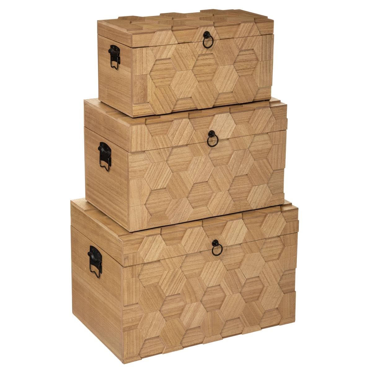 Atmosphera - Set de 3 malles Arty - bois