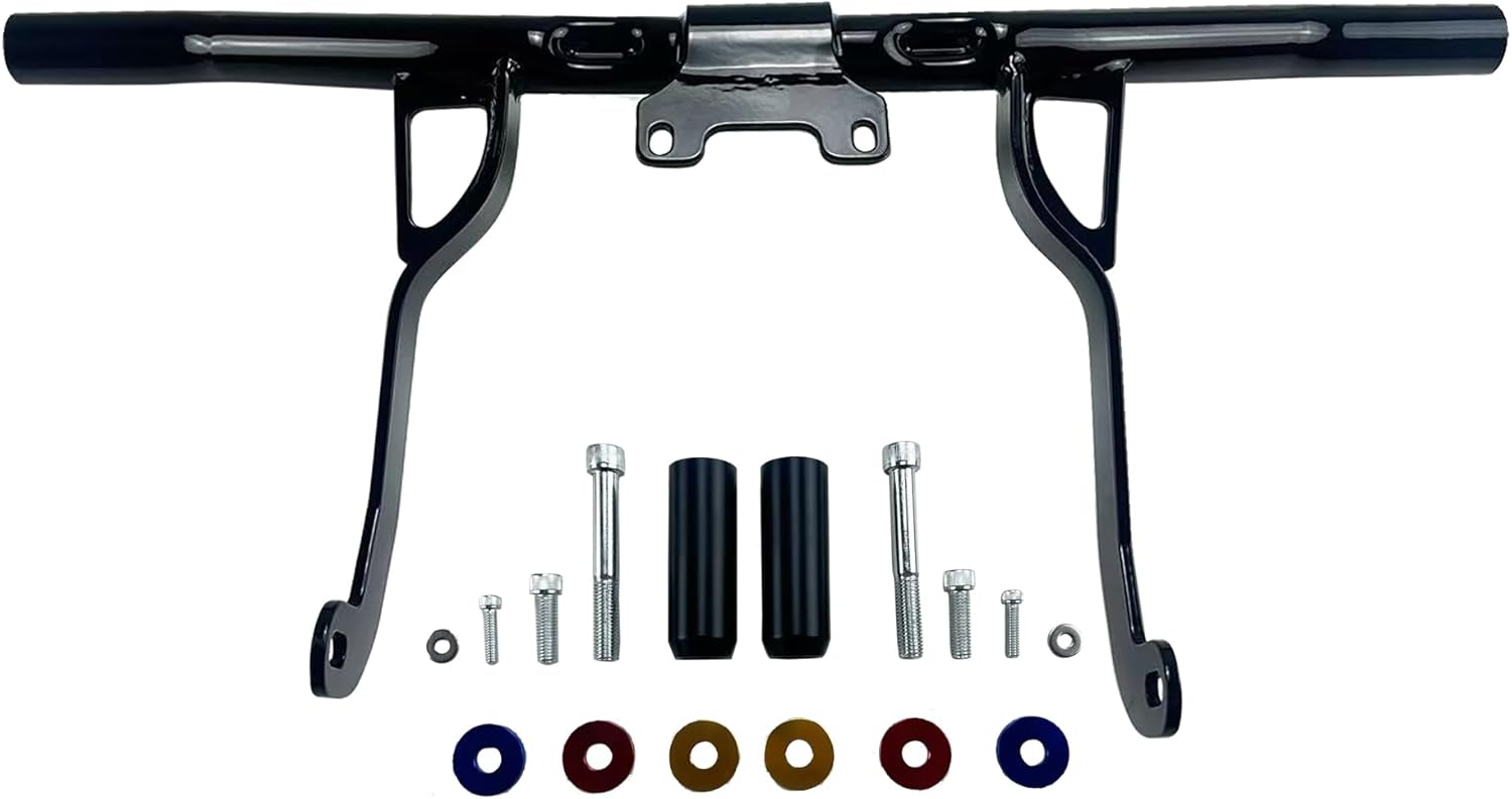 Black Heavy-Duty Front Crash Bar Engine Guard Crash Bar Bracket Protection Fit for Harley Touring Street Glide Road Glide Road King Electra Glide Ultra Limited CVO 2014-2024