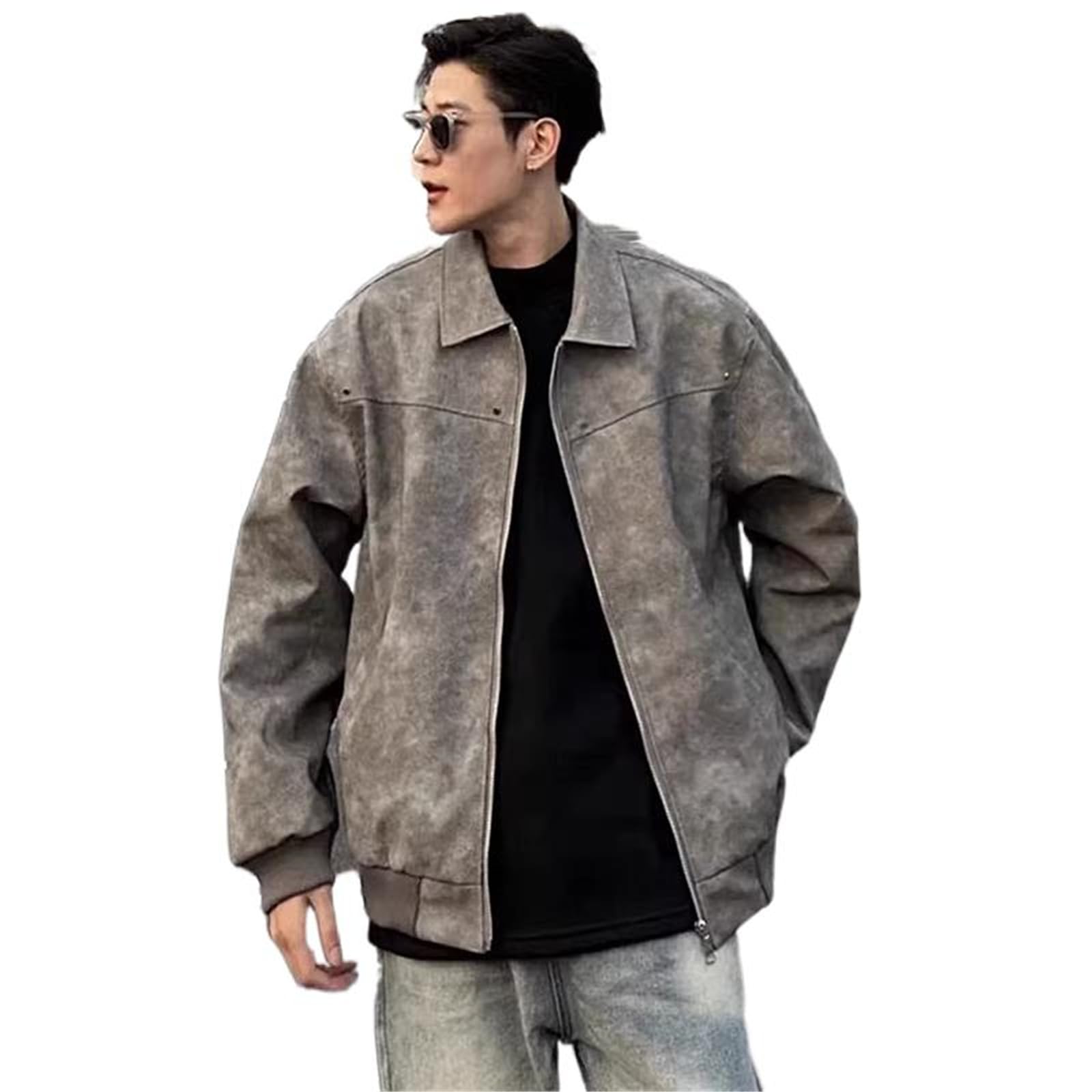 GUOYUXIAO Men's Jacket Male's Spring Summer Hoodies Coat-grey-Medium