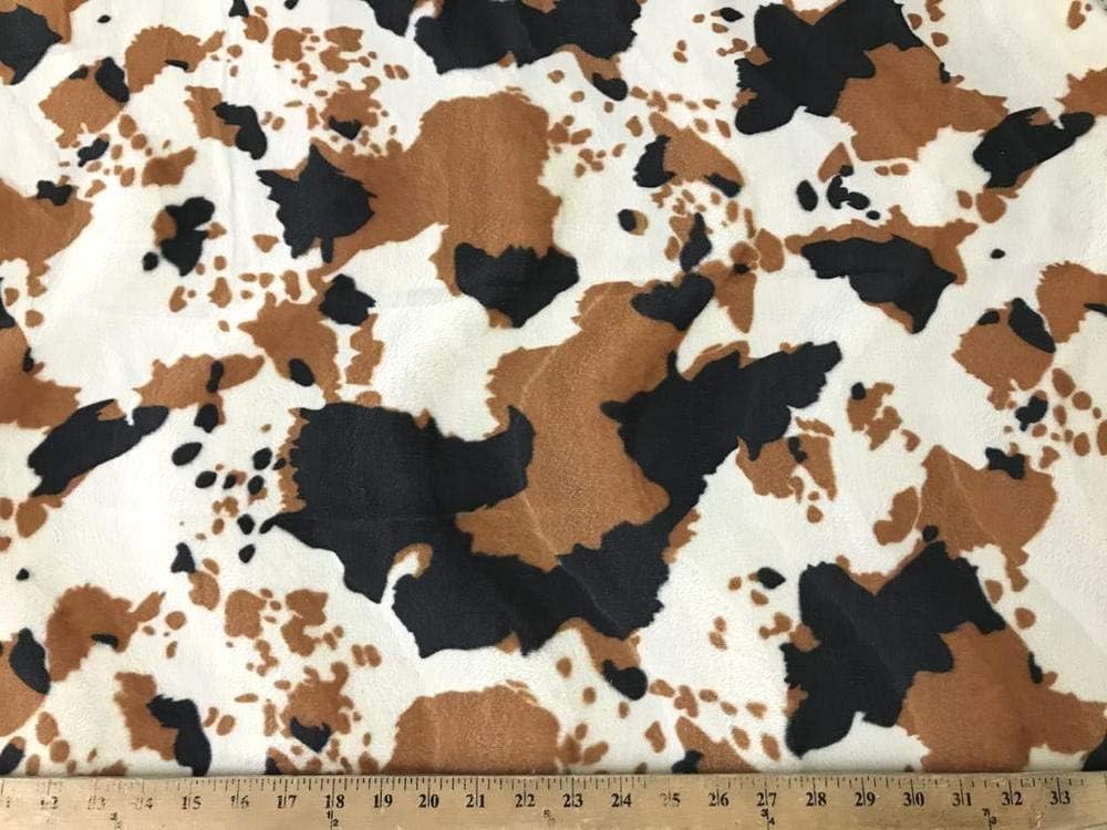 Brown Black Cow Spots Velboa Faux Fur Prints