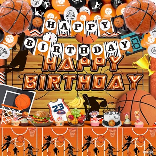 Basketball Birthday Party Decorations - Basketball Party Decorations Include Balloon Arch Kit...