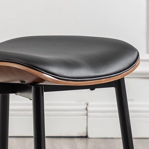 Miniatura 3 de LUNLING Juego de 4 sillas de comedor modernas de mediados de siglo asiento tapizado de madera de nogal y patas de metal para sillas de cocina y