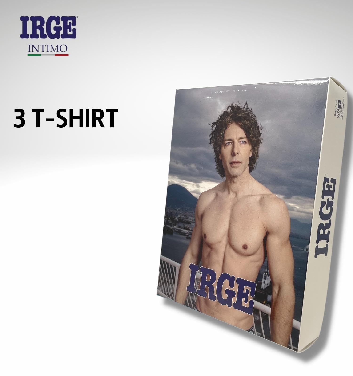 Intimitaly Irge 3 Herren-Shirts, warm, Baumwolle, Thermo-Halbarm, V-Ausschnitt, Rundhalsausschnitt, Weiß, Blau oder Schwarz