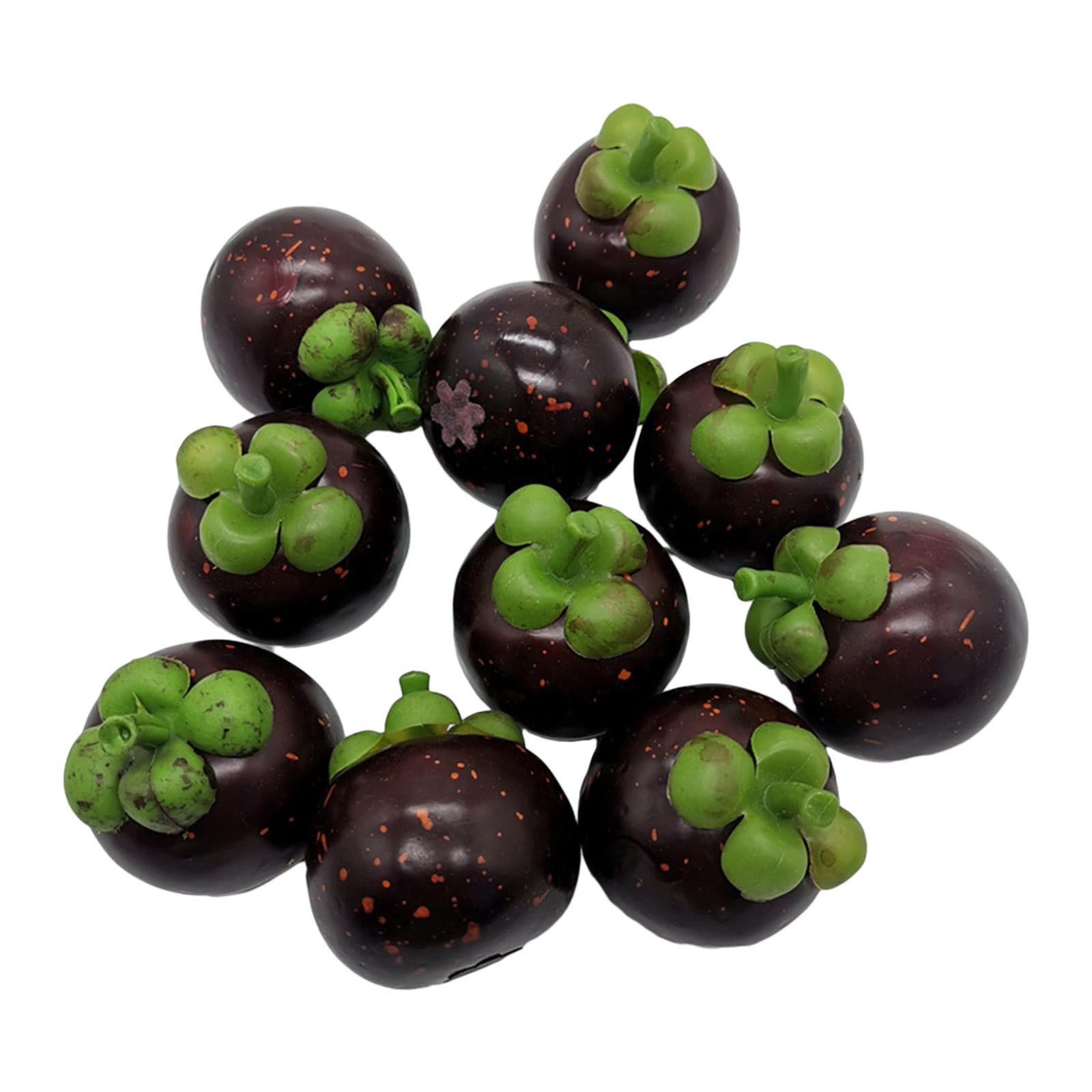 Elnwnnkc 10pcs Realistic Artificial Mangosteens Simulations Fruit Model Fake Mangosteens Display Props Kitchen Parties Home Decors Shop Cabinet