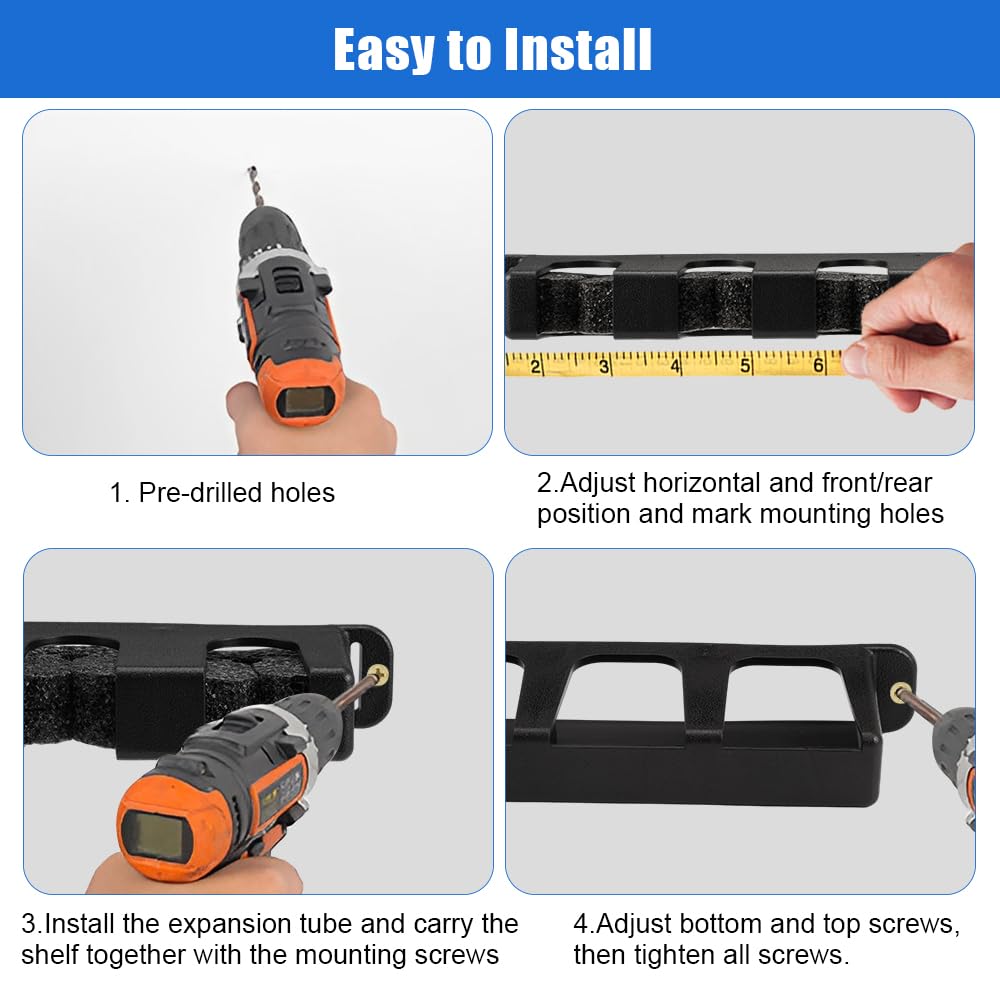 1 par de soportes para caña de pescar vertical y horizontal – Estantería de pared para 6 polos, estante de almacenamiento Rod Rack (negro)