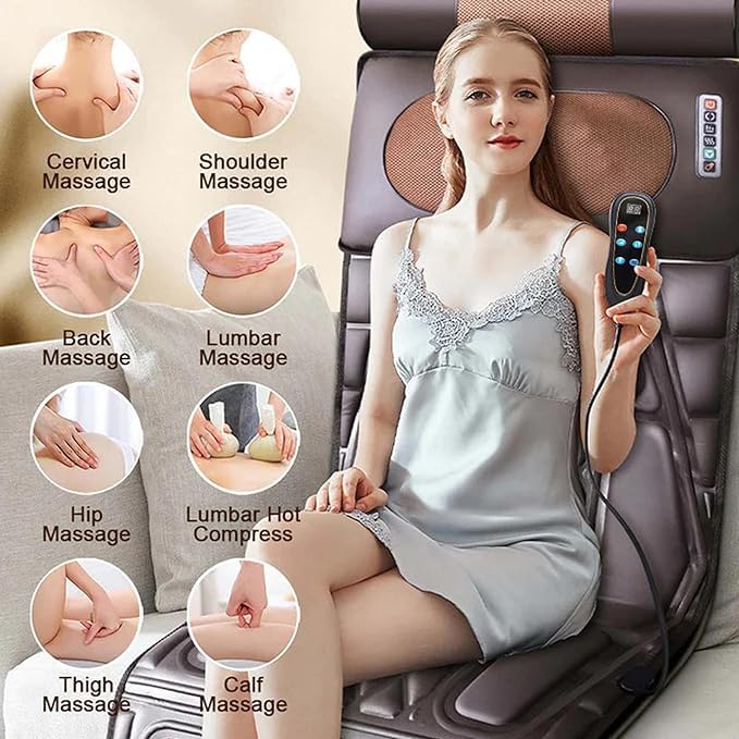 SUNMORY Electric Massager Machine for Pain Relief, Full Body Heating Vibration Massage Pad with Foldable & Movable Neck Massage Pillow, 9 Vibrating & 3 Heating Mode, Neck, Leg, Shoulder Back Massager SUNMORY Electric Massager Machine for Pain Relief, Full Body Heating Vibration Massage Pad with Foldable & Movable Neck Massage Pillow, 9 Vibrating & 3 Heating Mode, Neck, Leg, Shoulder Back Massager