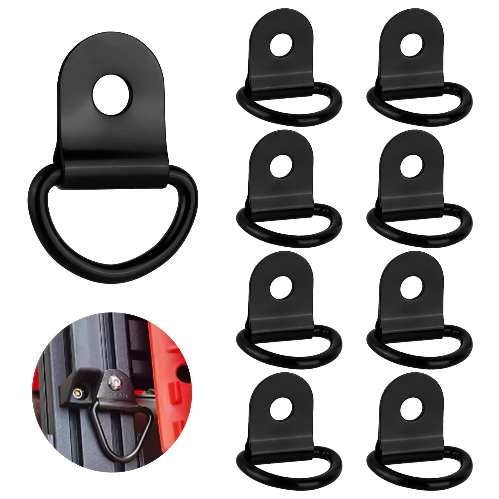 YYTECH 8 Stück Zurrösen für Anhänger, D Ringe Aufbauring Zurrhaken Edelstahl Belastbar Bis zu 200kg Pro Ring Verzurrösen Haken für Anhänger Lastwagen Mechanische Camping Boots