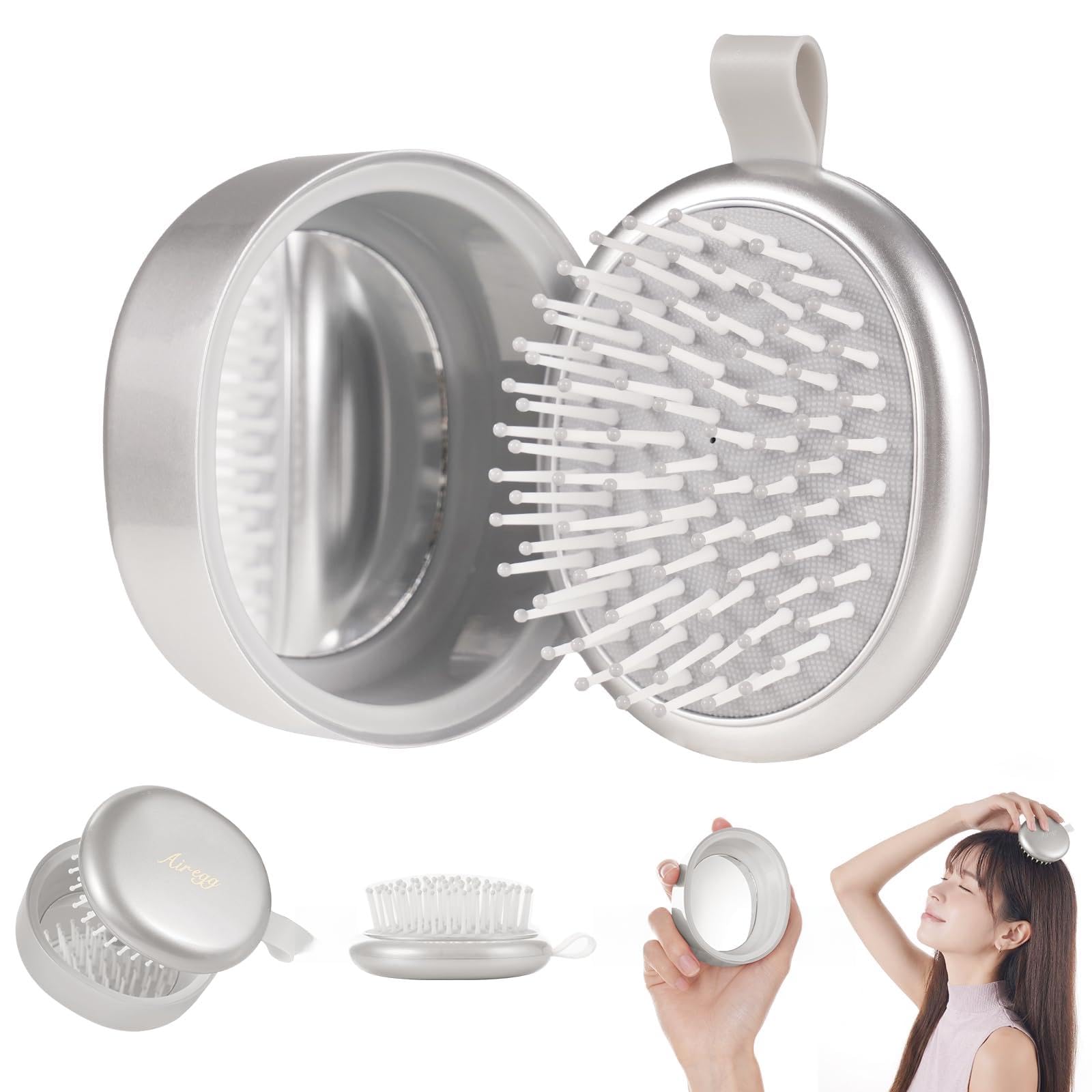 Amazon | MIZIKIRIN ヘアブラシ 携帯用 鏡 コンパクトミラー