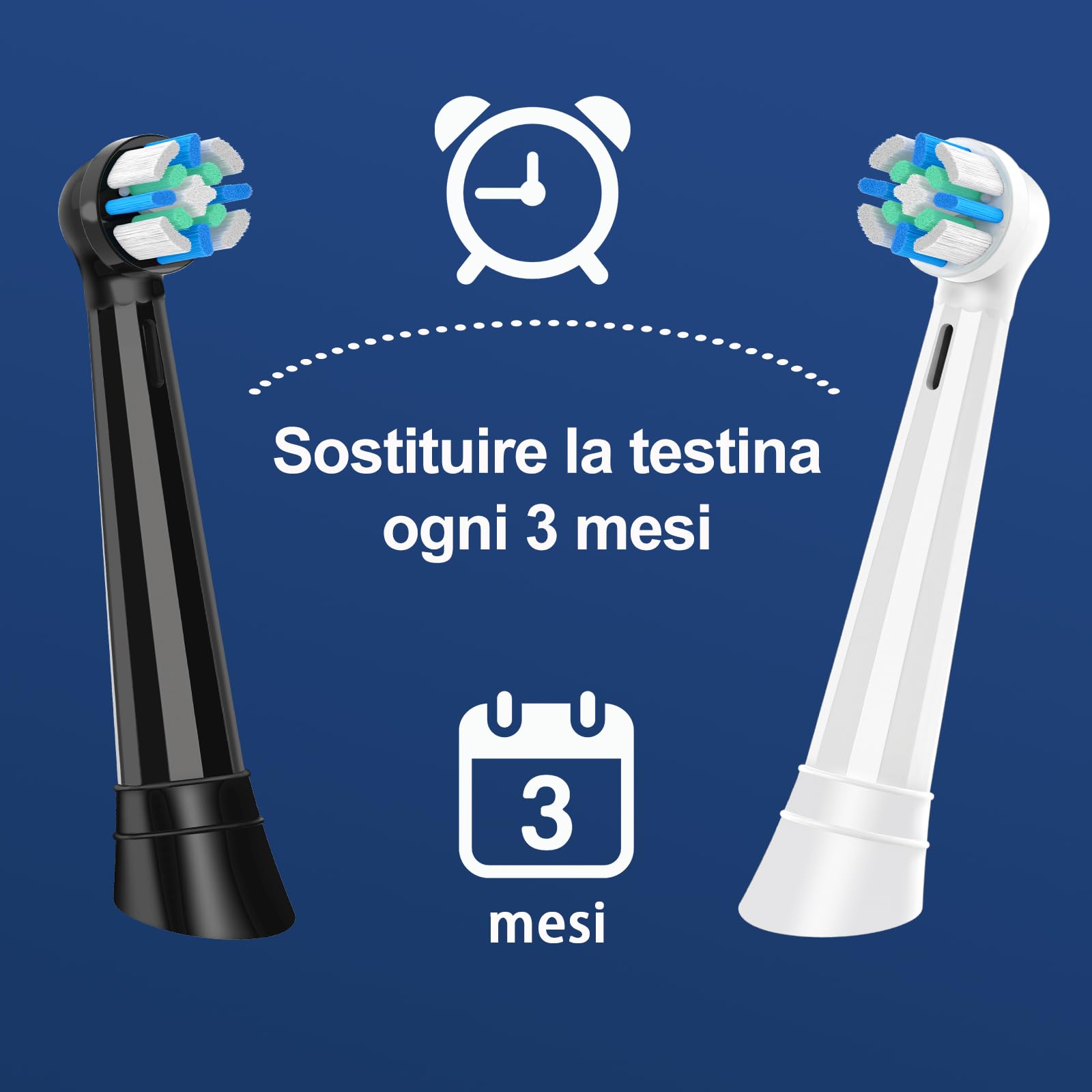 IO Testine di ricambio compatibili con Oral B IO 2/3N/3/4/5/6/7/8/9/10 Series Spazzolino elettrico per la pulizia, Compatibile con Oral B IO (12 Bianco Nero)