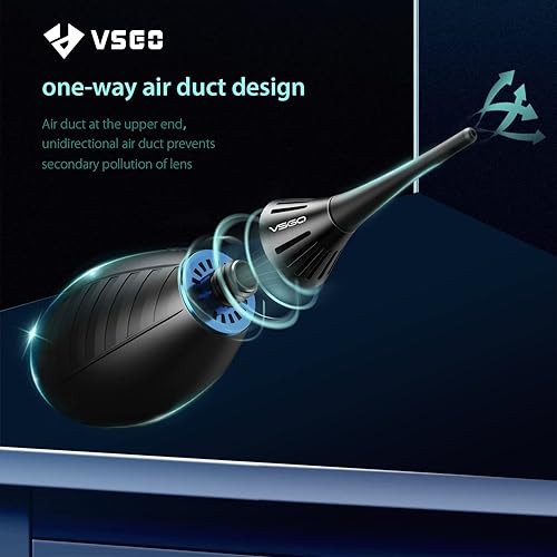 Miniatura 7 de VSGO Soplador de aire fuerte de punta suave, soplador de lente de cámara de entrada de aire único, con copa de autosucción compatible para