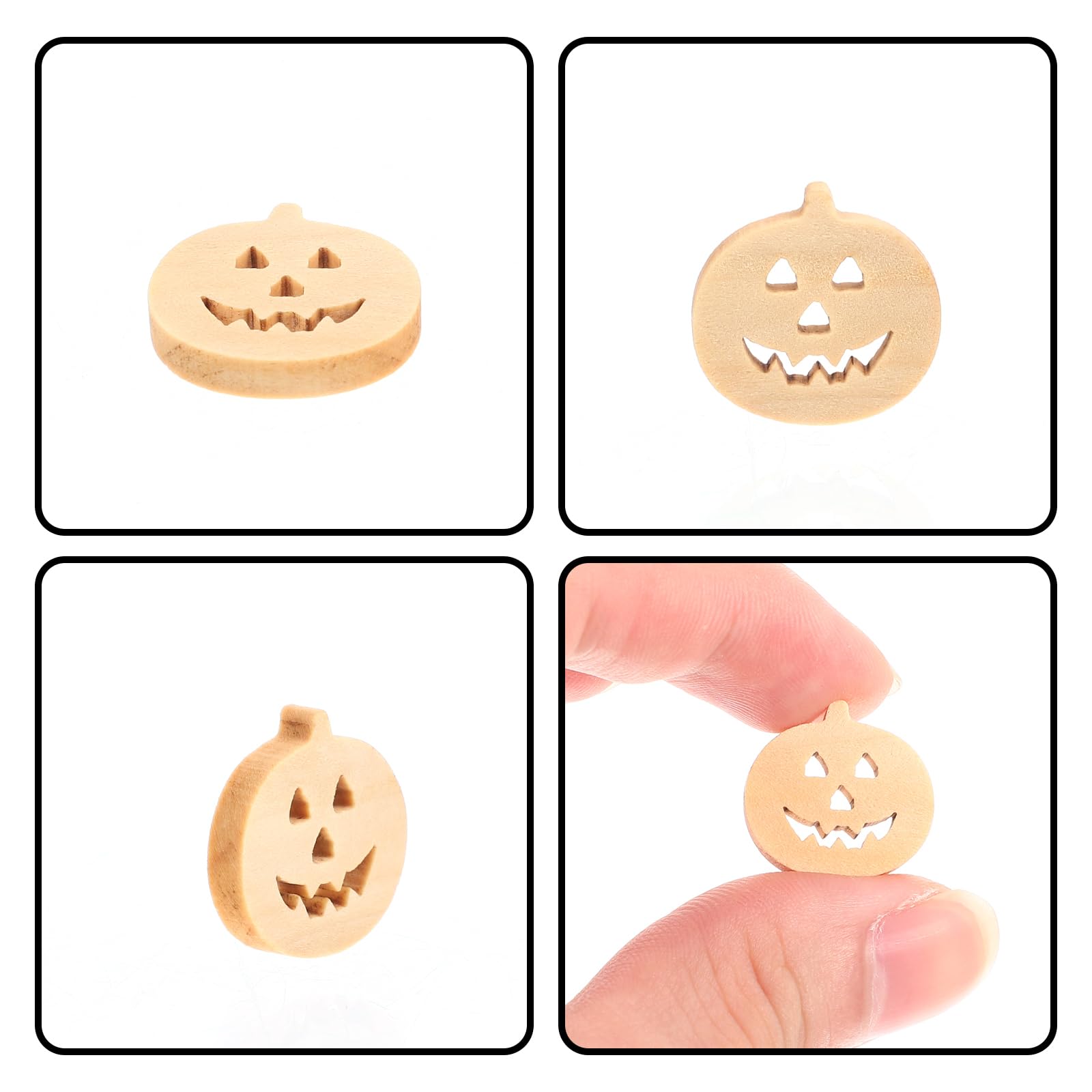 LIFKOME 100pcs Wooden Pumpkin Cutouts Blank Unfinished Pumpkin Buttons Card Making Embellishments Jack o Lantern Ornament Buttons for DIY Handmade Projects Crafts - Image 2