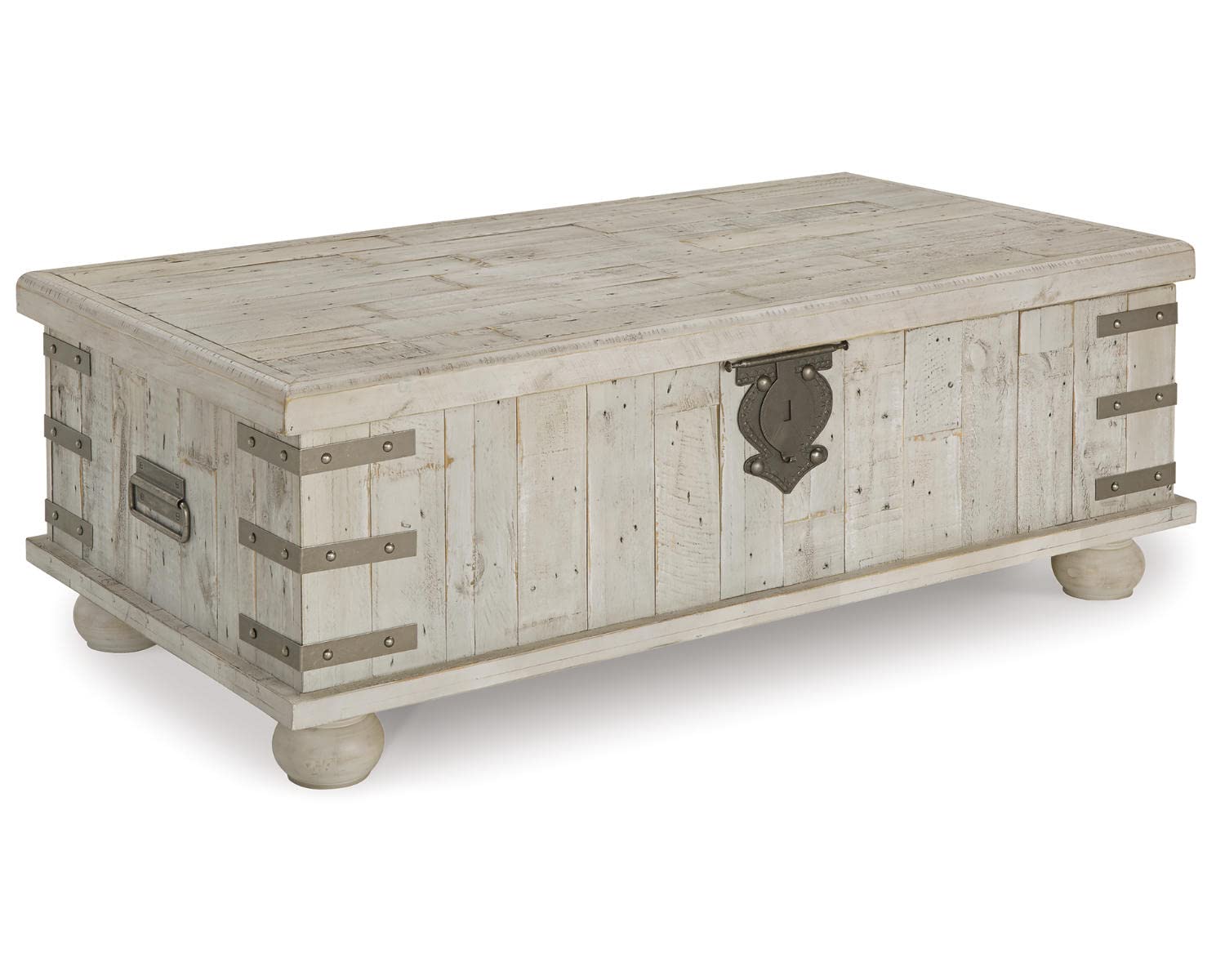 Signature Design by Ashley Carynhurst Lift Top Rustic Farmhouse Cocktail Table, Antique Off White