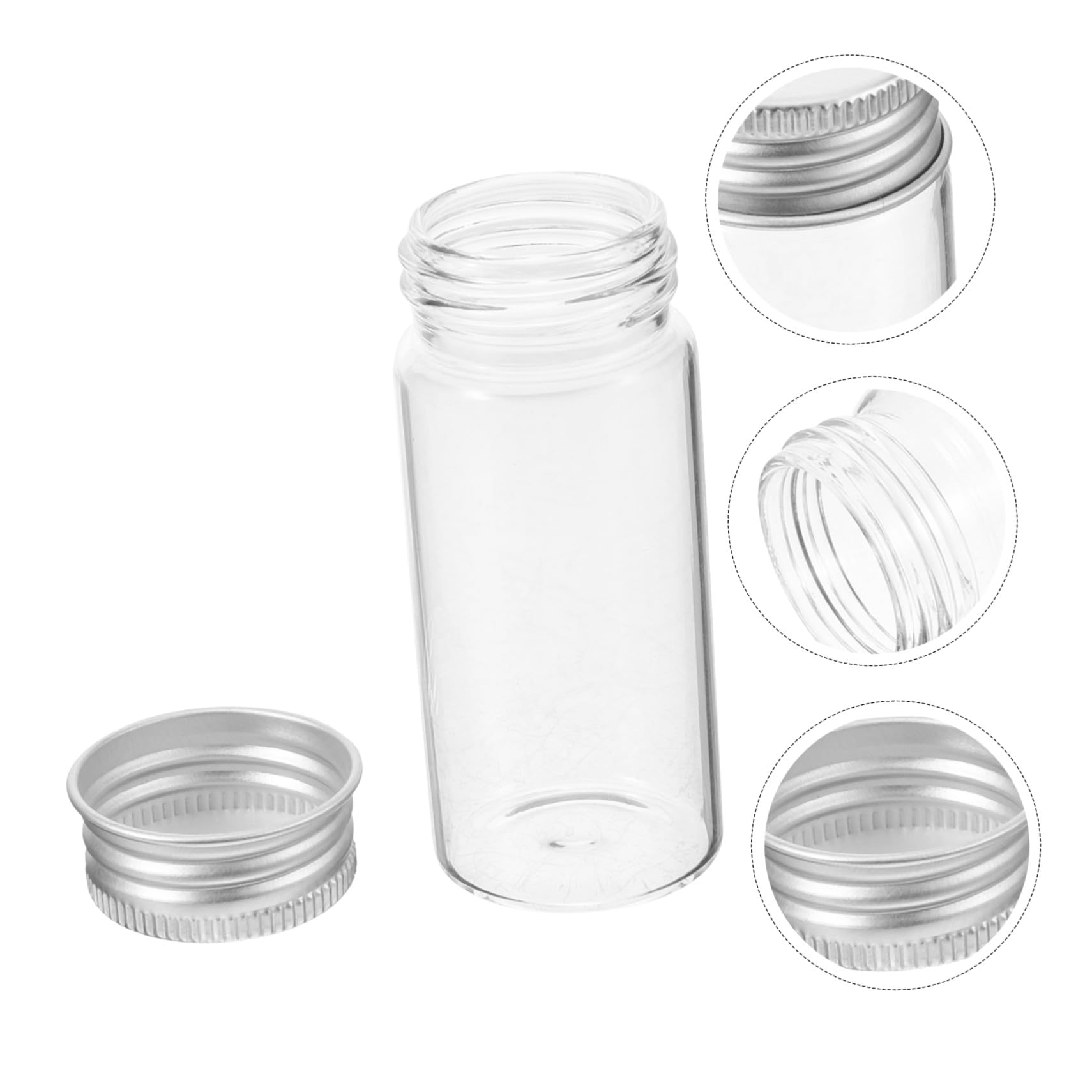 24 Stück Teiliges Glas reagenzgläser mit Schraubverschluss Transparente Laborröhrchen mit Exzellenter Sichtbarkeit Luftdicht Versiegelte Glasbehälter für Trockene Substanzen und