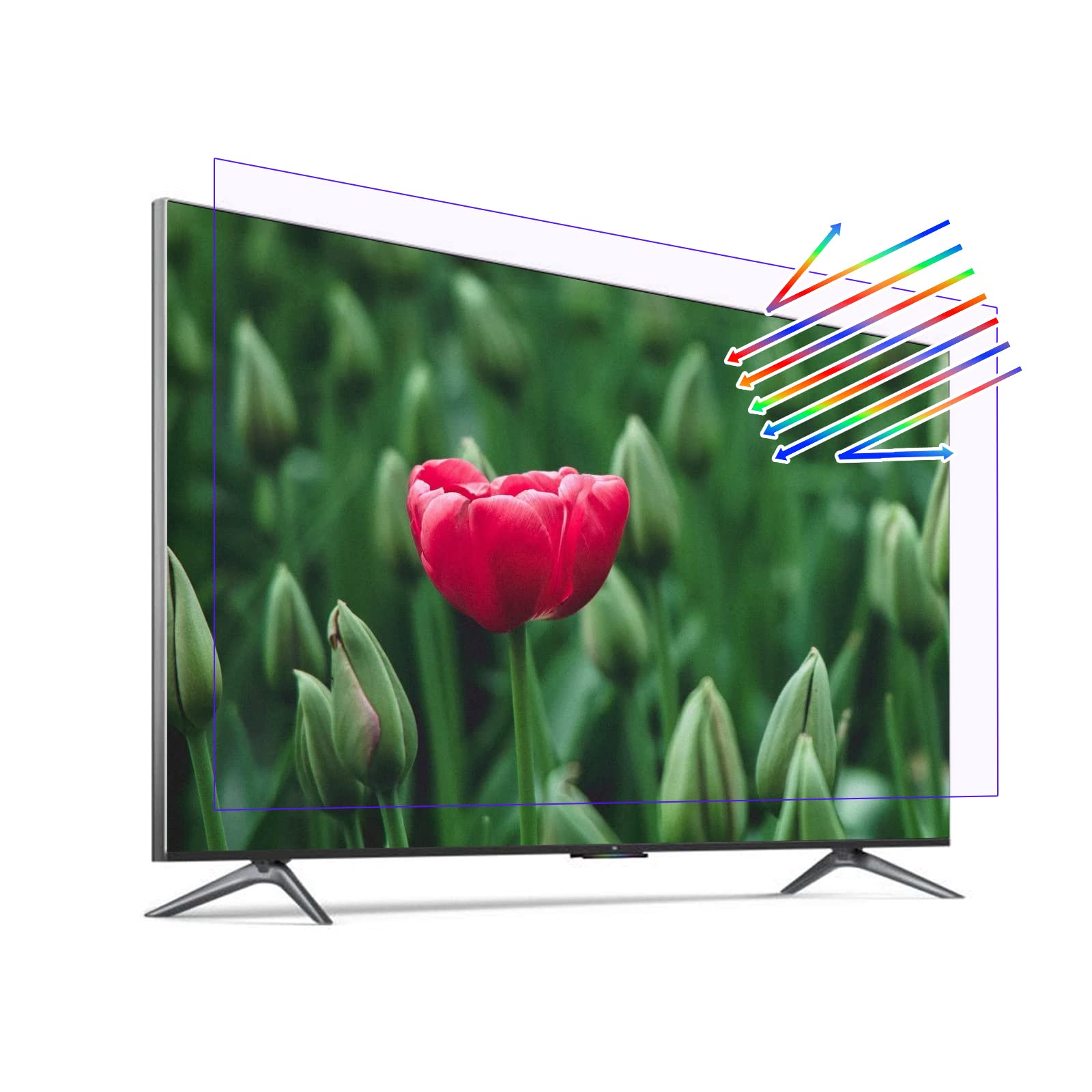Anti Glare Film for TV 43 inch Anti Blue Light Relieve Eye Strain, New Upgrade Matte Surface Anti Glare Screen Film Anti Scratch TV Screen Protector No Bubbles