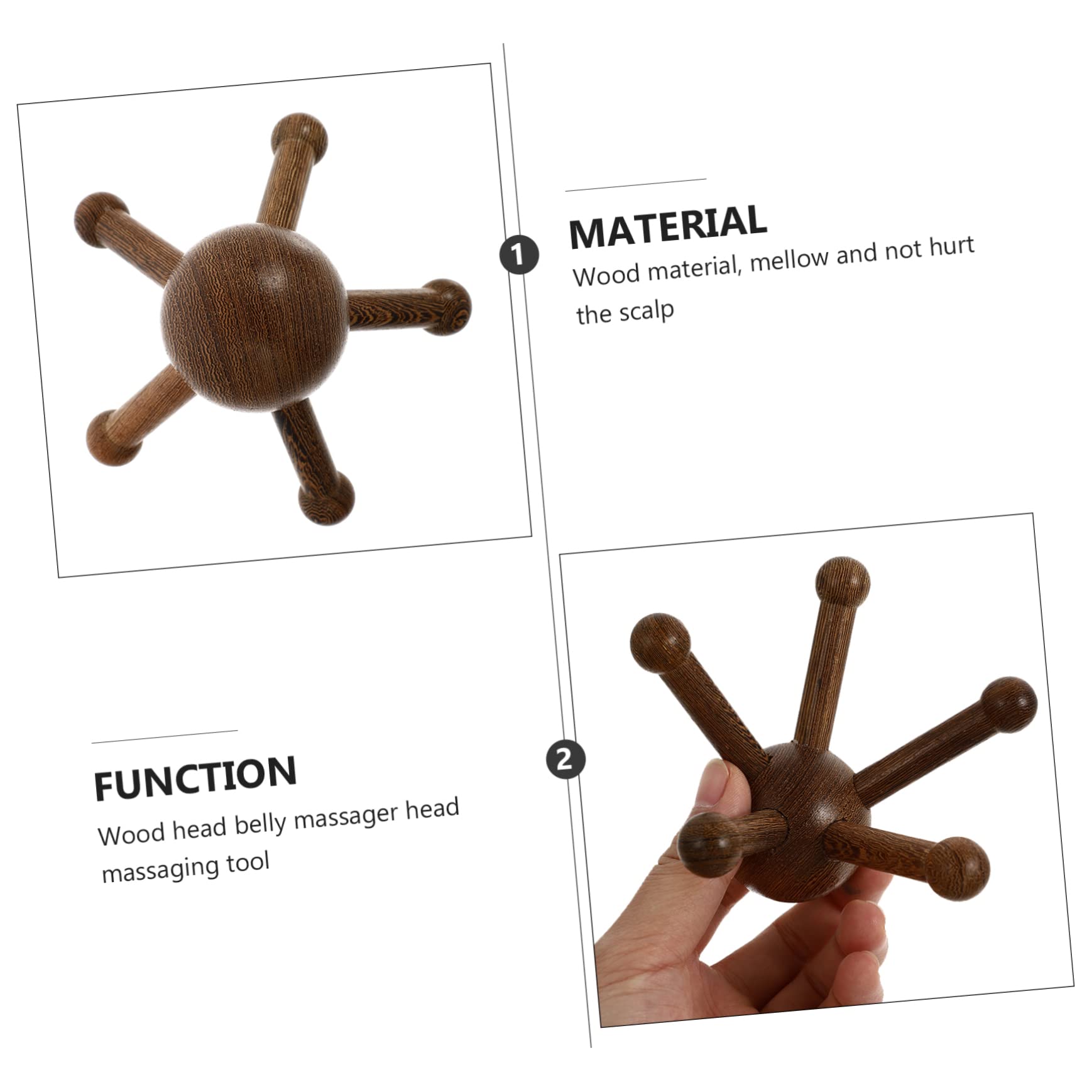5stücke Holzklaue Kopfhaut- Massagegerät Für Kopf Und Bauch Ergonomisches Design Für Entspannung Und Stressabbau Beige Leicht Und Tragbar
