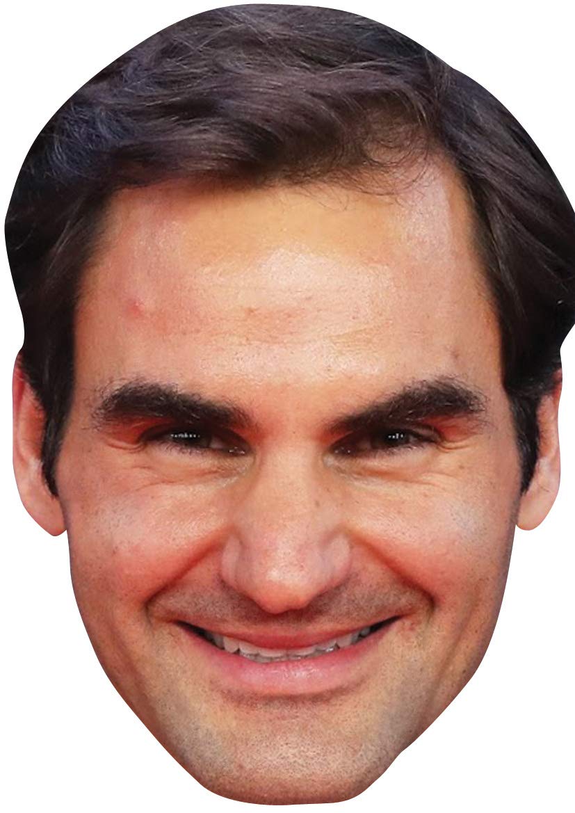 FoxyPrinting Roger Federer Sports Star Celebrity Cardboard Party Face Mask Fancy Dress