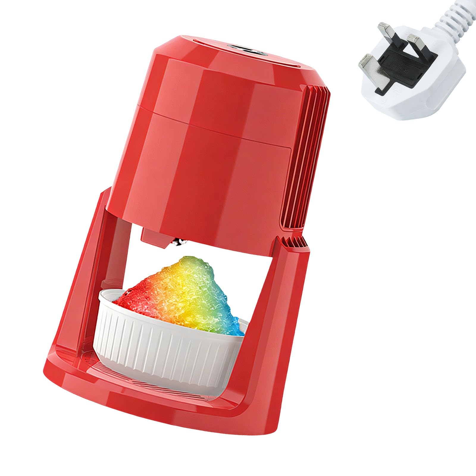 Uqezagpa Red Sturdy 220V Ice Shaver With 1.3 Meter Cable For Simple Shaved Ice Preparation At Home Snow Cone Maker