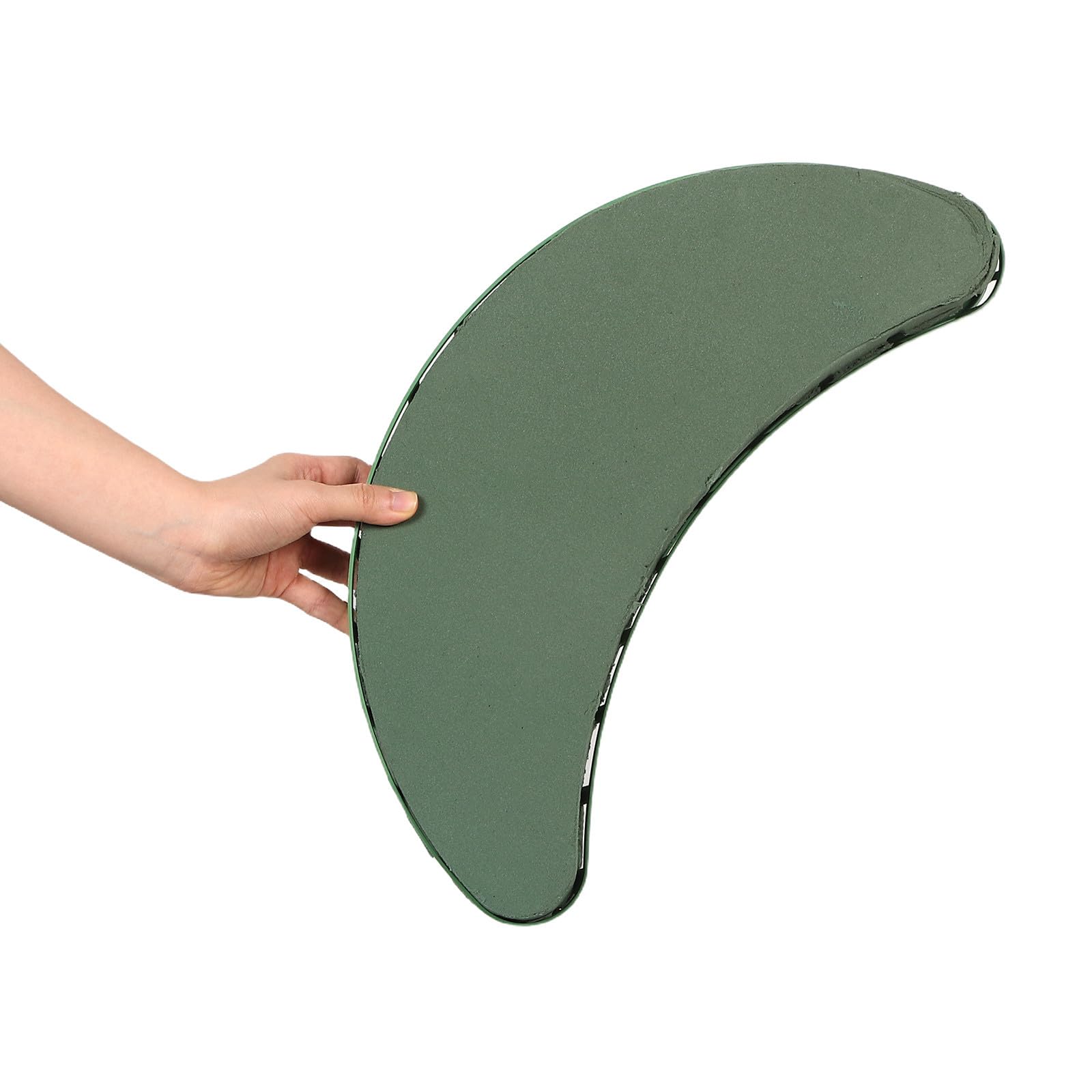 NUOBESTY 2 Paia Base per Composizioni Floreali a Mezzaluna in Schiuma e Pp Verde con Ventosa, Supporta Fiori Freschi e Bouquet Artificiali, Stabile per Decorazioni Nuziali e Centrotavola