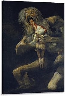 Francisco Goya Painting Art Poster Saturn Devouring His Son Posters Wall Art Painting Canvas Gift Living Room Prints Bedroom Decor Poster Artworks 08x12inch(20x30cm)