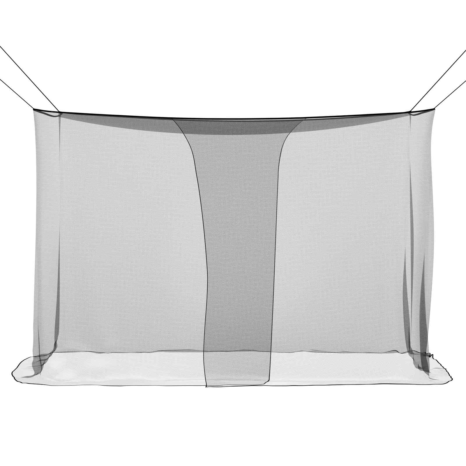 Moskito-Netz für Bett aus Polyester, 156 Maschen, 3er Set schwarz, für Schlafzimmer, Mückennetz für Innenbereich, 220 x 100 x 150 cm, mit Seil und Schrauben