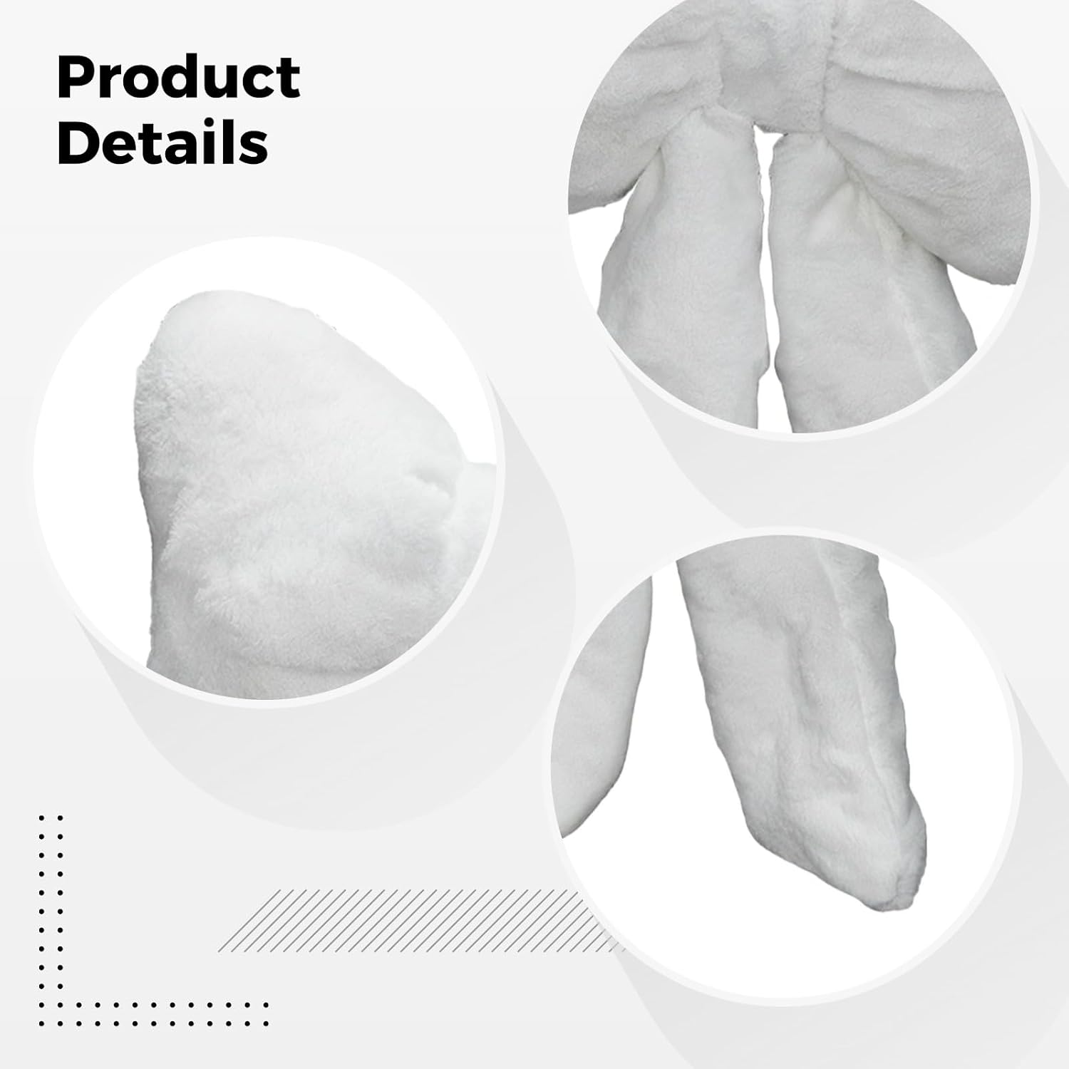 Plush Car Pillow Bow Shaped for Neck Support, White, Decorative Throw Pillow with Straps, for Car Seats, Girls' Style Soft Cushion