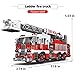 BYWbricks City Ladder Fire Truck Building Blocks Set (711 pcs) Toy Station Firetruck Bricks Collectible Fire Engine Building Kit Model Gift for Boys and Girls Adults Christmas and Birthday
