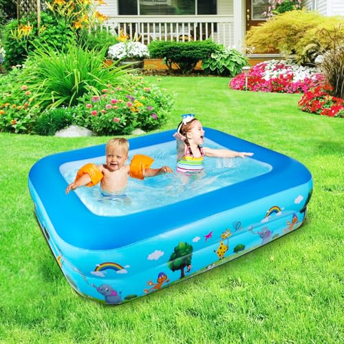 Piscine gonflable enfant 115x83cm rectangulaire pour jeux d'eau extérieurs - 3