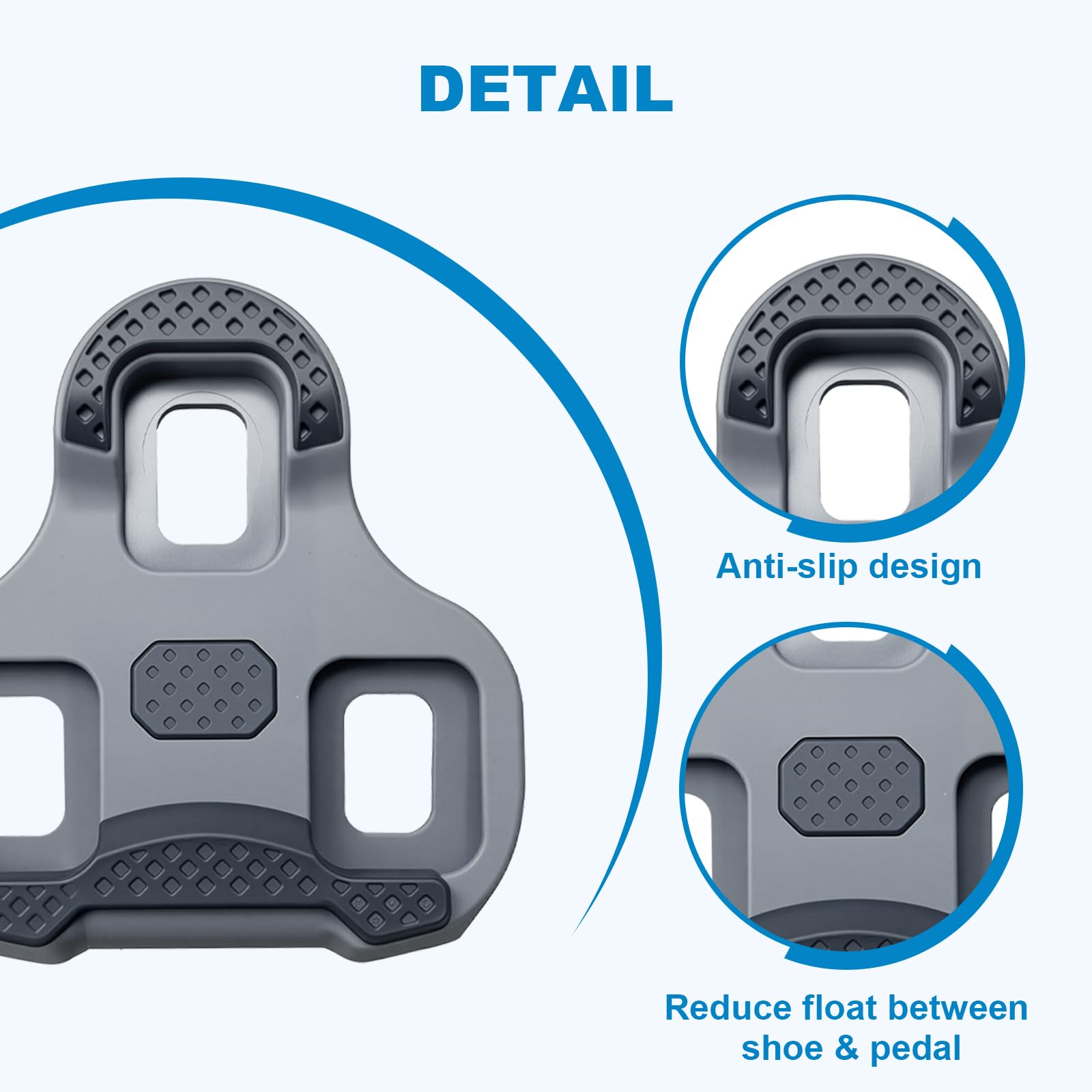 Cales Compatibles Look Keo – Pour Pédales De Vélo Route – Avec Picots Métalliques Antidérapants – Flottement 4,5° Réglable