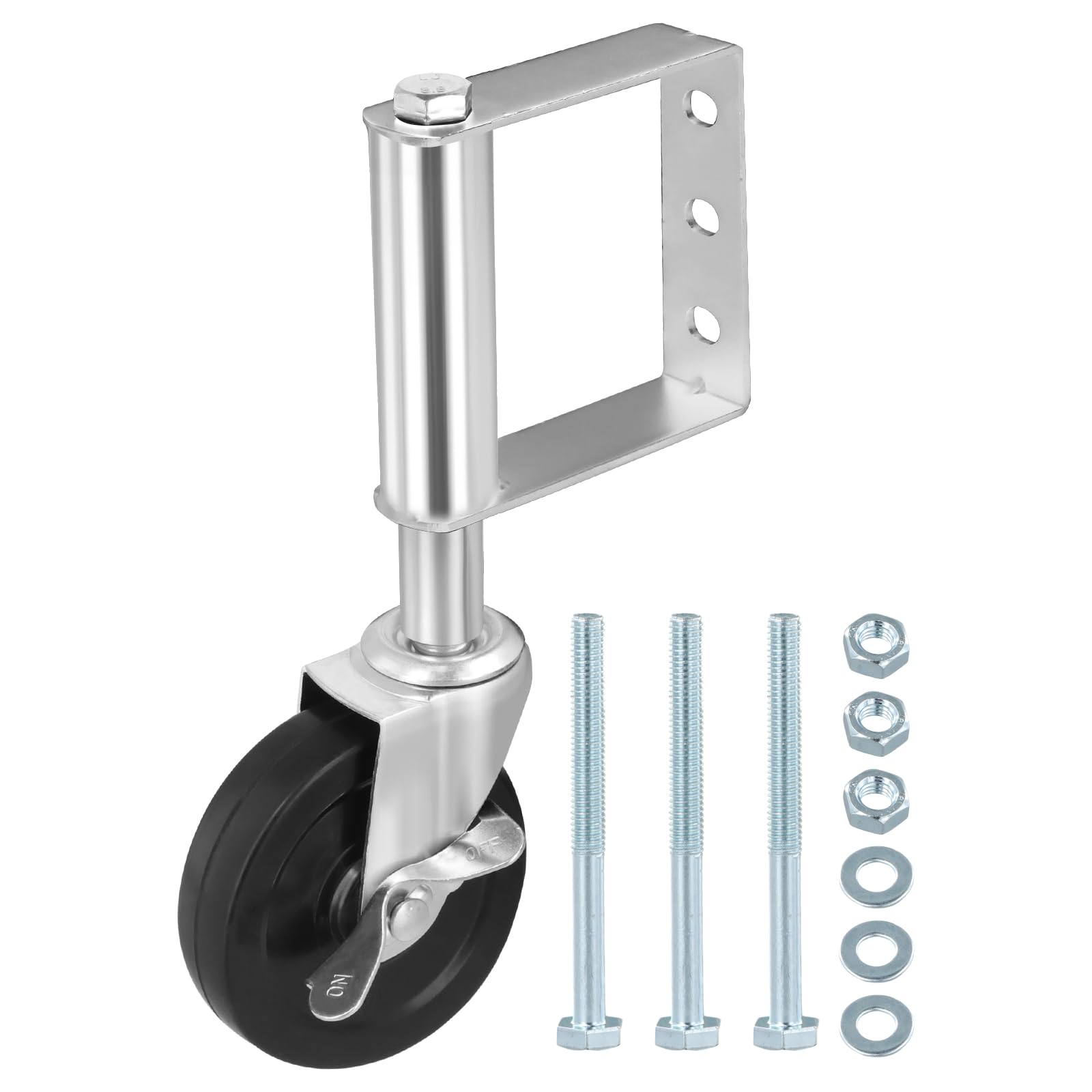 Ruota Per Cancello Caricata A Molla - Rullo In Gomma Per Carichi Pesanti Fino A 600 Libbre, Nero - Foto 11