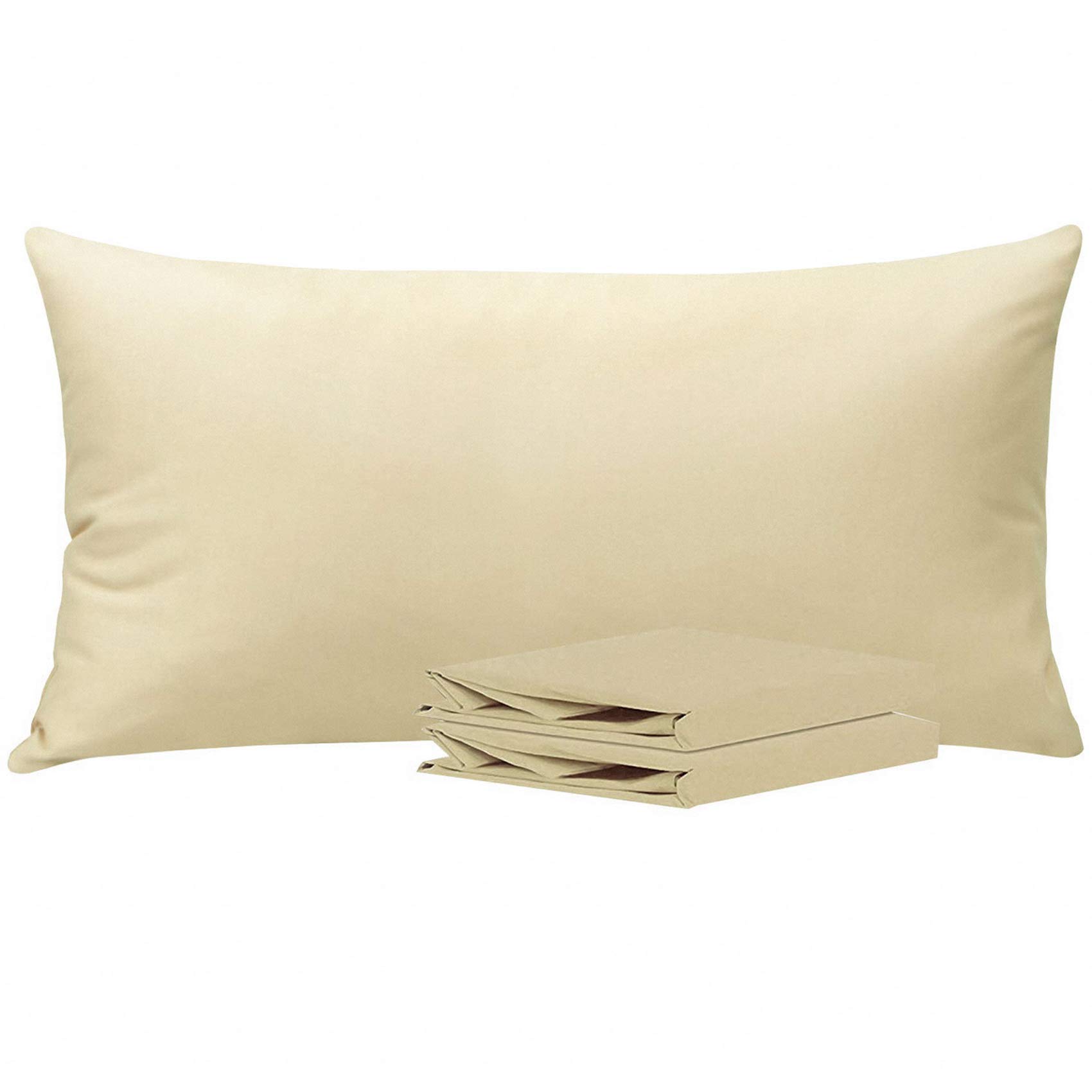 NTBAY California King Microfiber Pillowcases, 2 Pack, 20 x 40, Light Taupe | Soft Brushed Microfiber with Envelope Closure, Set of 2 California King 20 x 40 Inch Pillowcases, Pillow Inserts Not Included