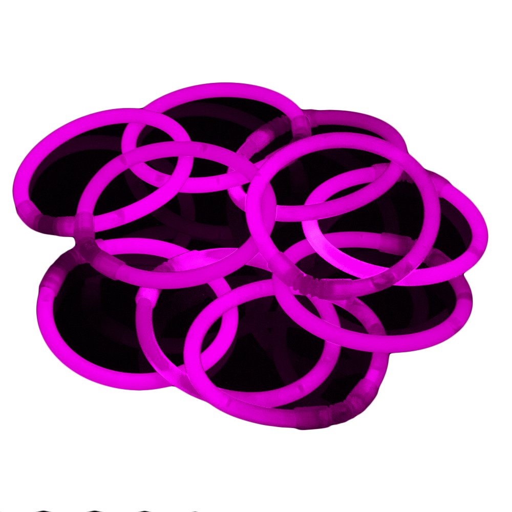 The 100 Pack Premium Glowhouse Glow Stick Bracelets Individual Colours (Pink)