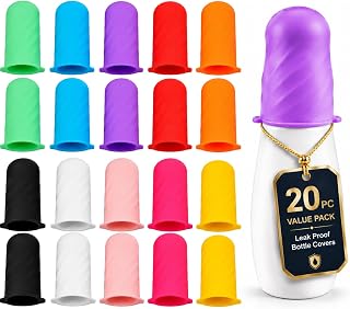 20PCS Silicone Bottle Covers for Travel, Leak Proofing Bottle Covers for Traveling, Reusable Silicone Covers for Travel Toiletries, Travel Essentials, Vacation Must Haves, Travel Accessories Women Men