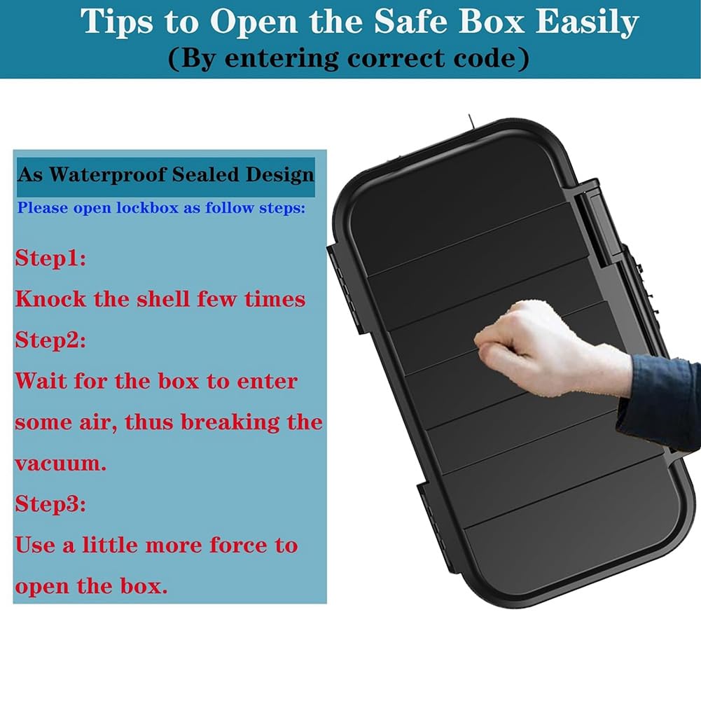 TsoLay Mini Coffre-Fort Portable et Étanche, Coffre-Fort de Voyage pour la Plage, Coffre-Fort à Combinaison Antivol avec Câble Métallique Amovible