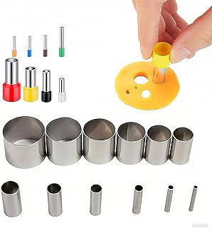 20Pcs Stainless Steel Round Cutters for Clay Craft Circle Shape Cutter Tools for Polymer Clay Pottery Mini Hole Molds and Craft Ring Tools for Handmade DIY Ceramics Jewelry Making and Art Shapes