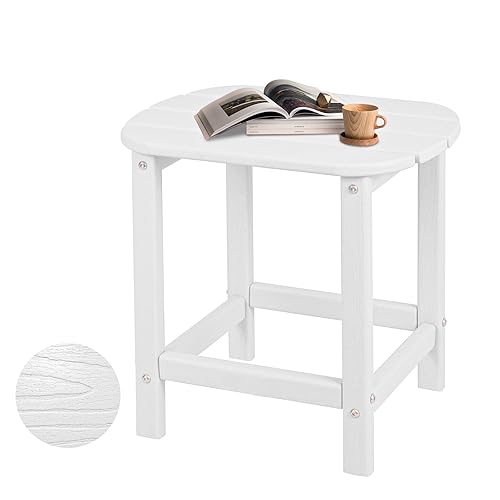 Plawdlik Hdpe Outdoor Adirondack Side Table, Wooden Textured, Set for