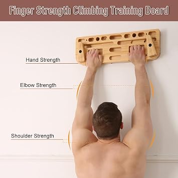 ACAGALA Climbing Grip Trainer Hangboard Rock Climbing Wall Climbing Grips Fingerboard for Effective Strength Training Smooth Surface with Detachable Pinch Hold