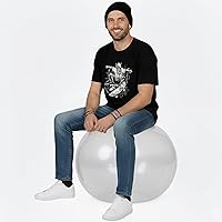 Waliki Adult Hopper Ball 29 Inch Transparent Clear - Hippity Hop with Handles, Sit & Bounce Space Hopper for Fun Exercise